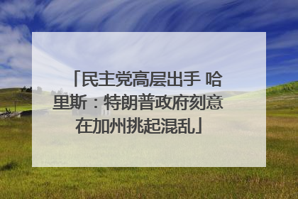 民主党高层出手 哈里斯：特朗普政府刻意在加州挑起混乱